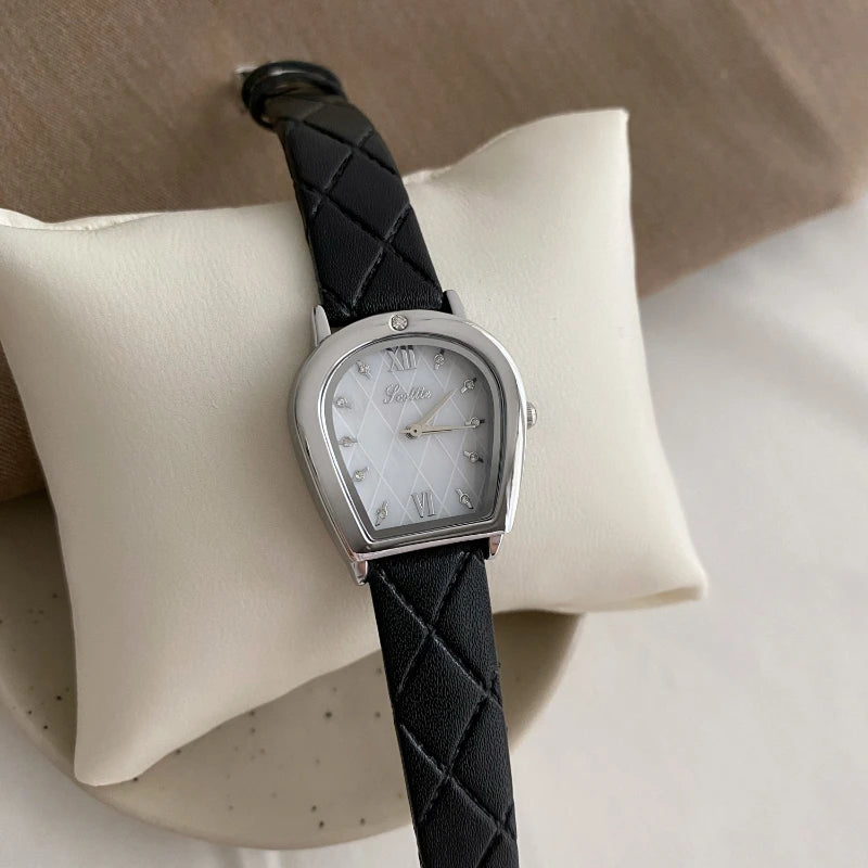 Shell New Lady Women's Watch Japan Quartz Elegant Small Fashion Simple Hours Real Leather Bracelet Clock Girl Birthday Gift Box