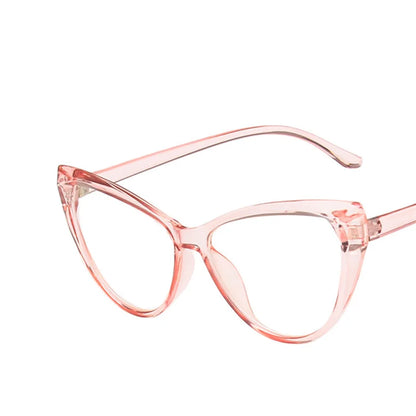 New Retro Cat Eye Glasses Frame Women Brand Vintage Trend Anti-blue Light Glasses Transparent Frame Myopia Eyeglasses