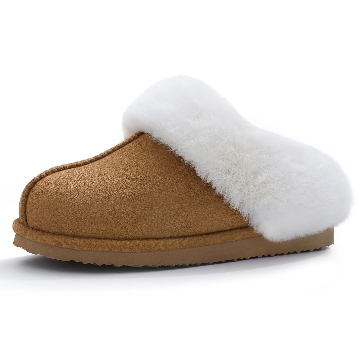 Evshine Winter Warm Memory Foam Slippers For Women Indoor Plush Home Shoes Fluffy Faux Fur Slippers Cozy Suede Furry Flat Slides