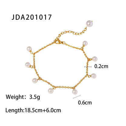 Youthway New Exquisite Pearl Bracelets Stainless Steel Chain For Woman High Quality Waterproof Jewelry Bijoux 2023