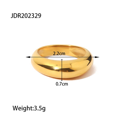 Youthway 18K Gold Plated Stainless Steel Geometric Fashion Ring Waterproof Anti Allergic colorfast Fashion Jewelry Unisex 2024