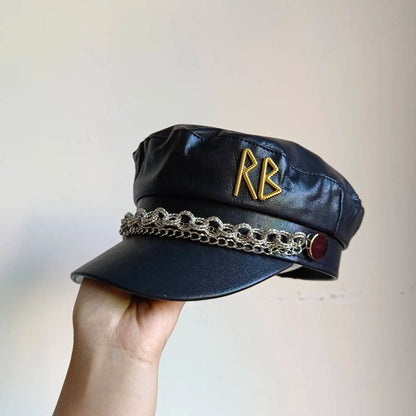 Black Chain Octagonal Hat