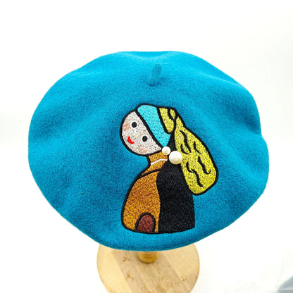 Christmas hat women handmade painter hat