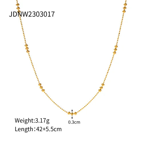 Youthway New Pattern Stainless Steel Rice Bead Chain Ring Bracelet 18K Gold Plated Fashion Jewelry for Women Gift