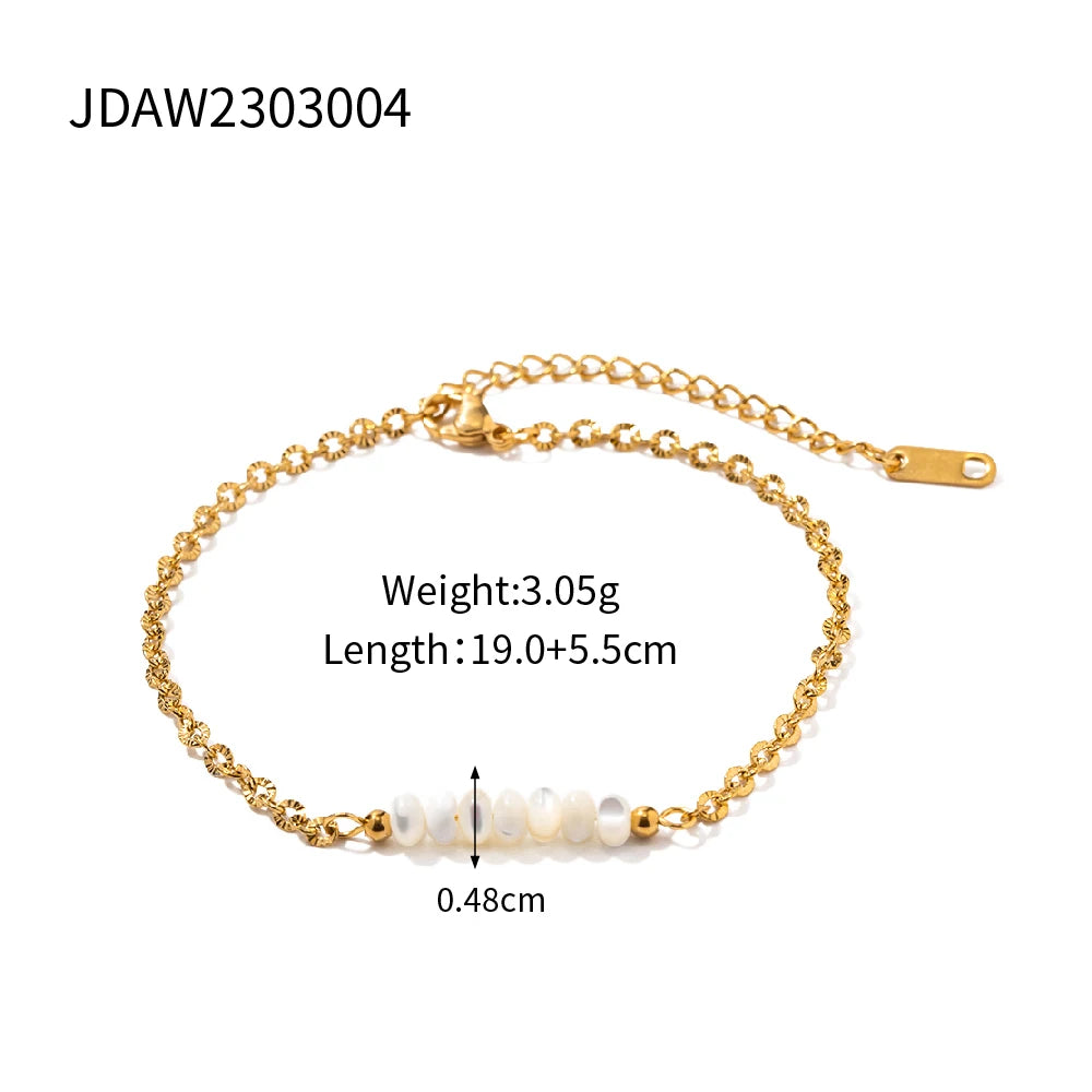 Youthway New Exquisite Pearl Bracelets Stainless Steel Chain For Woman High Quality Waterproof Jewelry Bijoux 2023