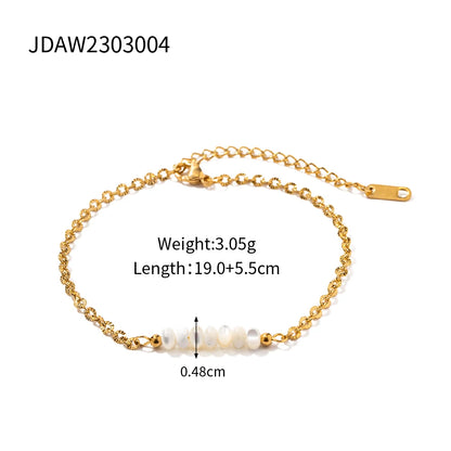 Youthway New Exquisite Pearl Bracelets Stainless Steel Chain For Woman High Quality Waterproof Jewelry Bijoux 2023