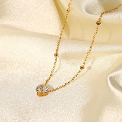 New Pendant necklace Heart Shaped Crystal Zircon Pendant Gold plated stainless steel Party Hot Jewelry Gifts