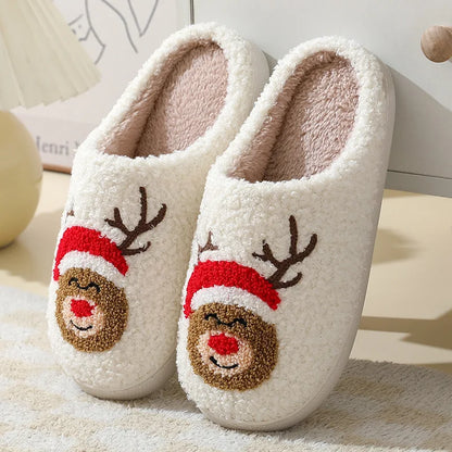 Evshine Women Winter Furry Cotton Slippers Indoor Warm Comfortable Plush House Slippers Soft Non-slip Fur Fluffy Bedroom Slides