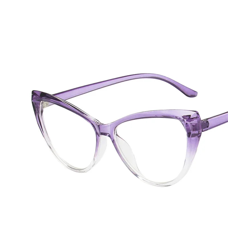 New Retro Cat Eye Glasses Frame Women Brand Vintage Trend Anti-blue Light Glasses Transparent Frame Myopia Eyeglasses