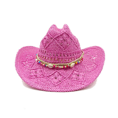 Corn Husk Material Cowboy Straw Hat Panama Visor Women's Elegant Western Cowboy Hat Men's  sombrero