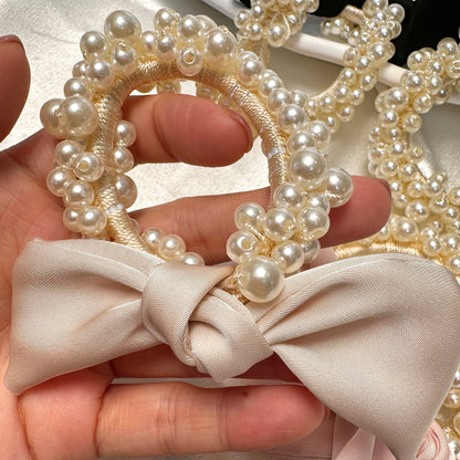 Small Hair Ties: Handmade with unique and attractive faux pearl embellishments.