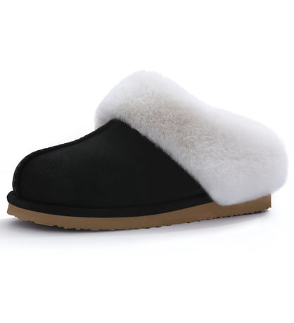 Evshine Winter Warm Memory Foam Slippers For Women Indoor Plush Home Shoes Fluffy Faux Fur Slippers Cozy Suede Furry Flat Slides