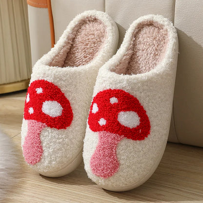 Evshine Women Winter Furry Cotton Slippers Indoor Warm Comfortable Plush House Slippers Soft Non-slip Fur Fluffy Bedroom Slides