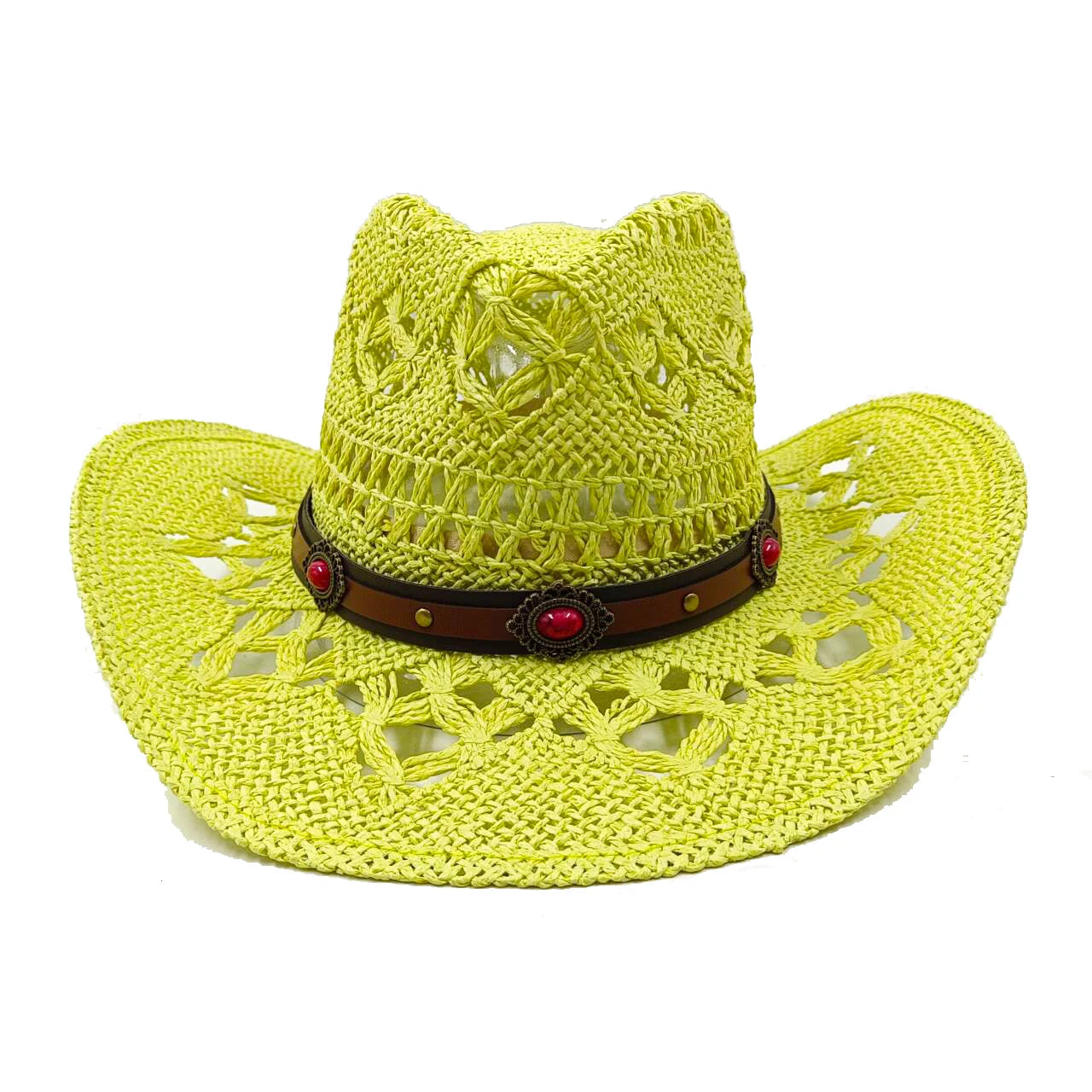 Corn Husk Material Cowboy Straw Hat Panama Visor Women's Elegant Western Cowboy Hat Men's  sombrero