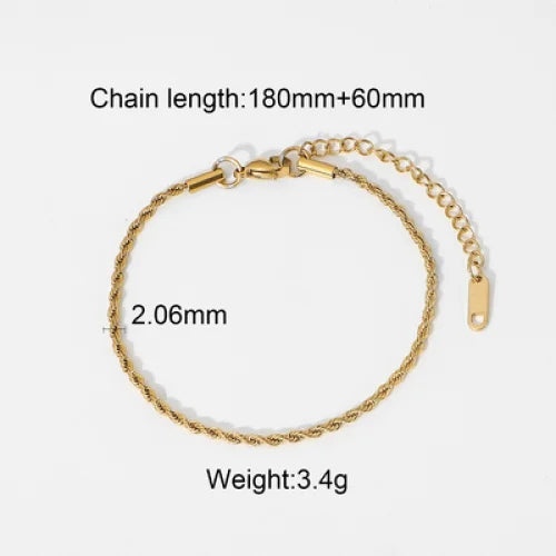 Youthway New Pattern Stainless Steel Rice Bead Chain Ring Bracelet 18K Gold Plated Fashion Jewelry for Women Gift