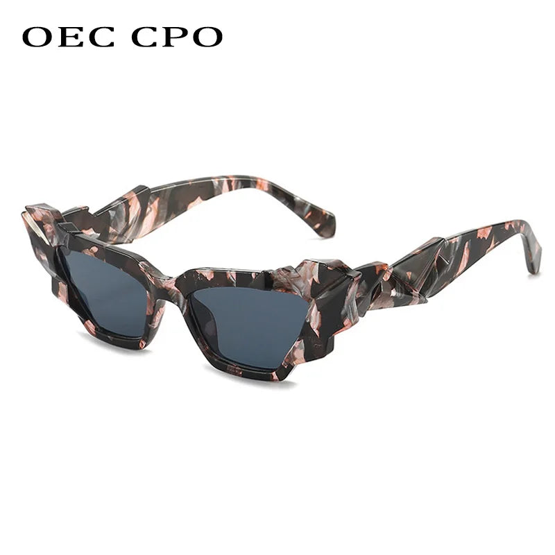 New Ladies Punk Cat eye Sunglasses Women Unique Colorful Sun Glasses Female Fashion Shades UV400 Steampunk Eyewear