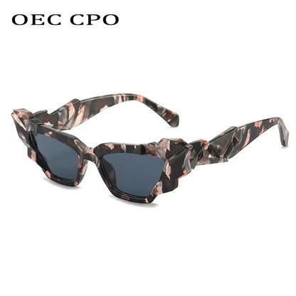 New Ladies Punk Cat eye Sunglasses Women Unique Colorful Sun Glasses Female Fashion Shades UV400 Steampunk Eyewear