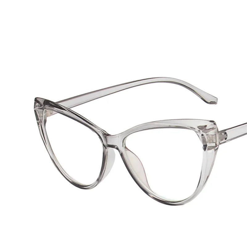 New Retro Cat Eye Glasses Frame Women Brand Vintage Trend Anti-blue Light Glasses Transparent Frame Myopia Eyeglasses