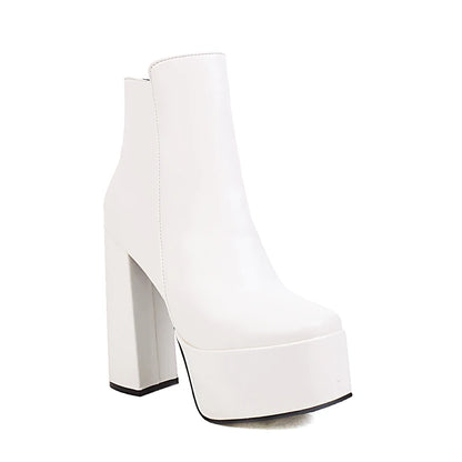 High Platform Square Toe Super High Thick Heels