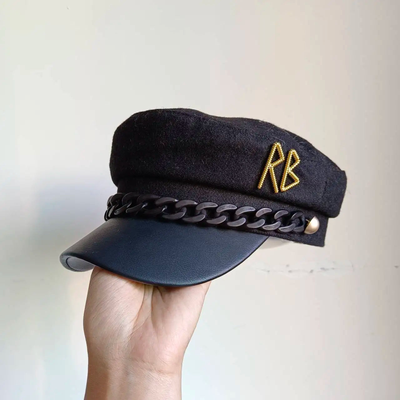 Cotton RB Navy Hat Korean Edition Spring and Autumn Versatile Flat Top Military Hat ins Octagonal Hat Female  모자 gorros