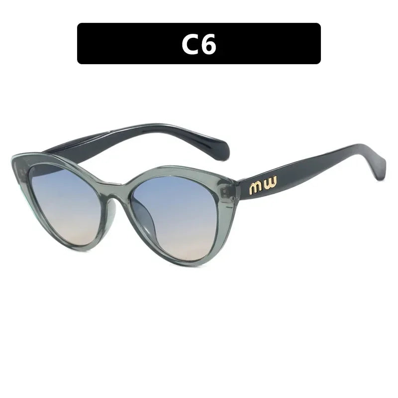 Vintage Cat Eye Sunglasses Women Letter Small Frame Sun Glasses Female Brand Designer Retro Shades Fashion Oculos De Sol