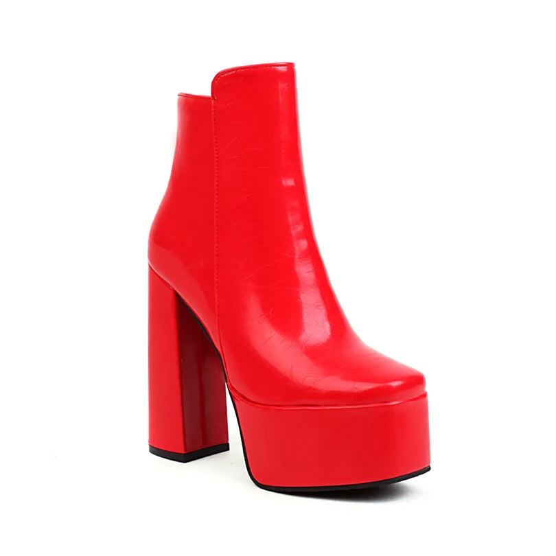 High Platform Square Toe Super High Thick Heels