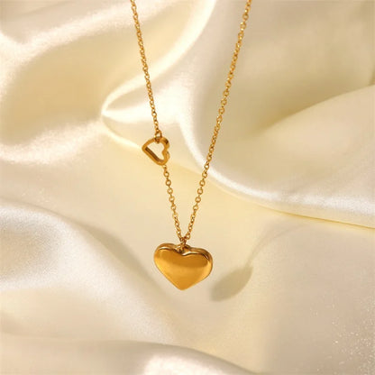 Stainless Steel Heart Pendant Necklaces Fashion Fine Jewelry Minimalism Lovers Love Heart Charms Love Keepsake Jewelry